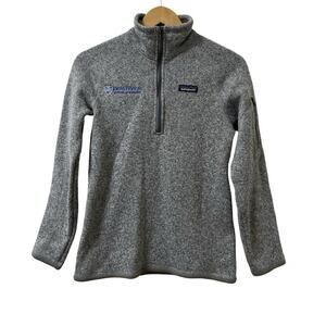 Patagonia Womens Better 1/4 Zip Fleece‎ Sweater Size XS Gray Johns Hopkins LOGO